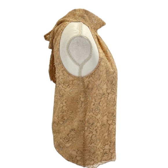 NWT J. Crew Metallic Tie Neck Top XS Nude - Picture 4 of 16